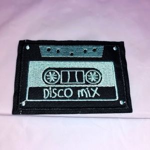 Embroidered Iron on Patch DISCO MIX Tape, NWOT unbranded